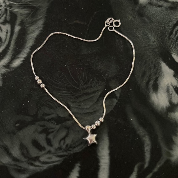 18k solid white gold Star bracelet